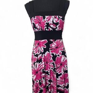 y2k Pink and black floral dress